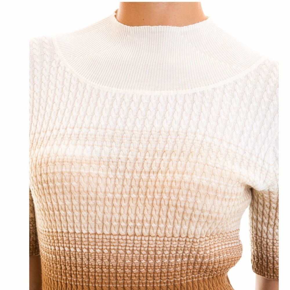 Missoni Women’s Knitted Braided Wool Pullover Cream Brown Ombré Top Sweater - Picture 5 of 15